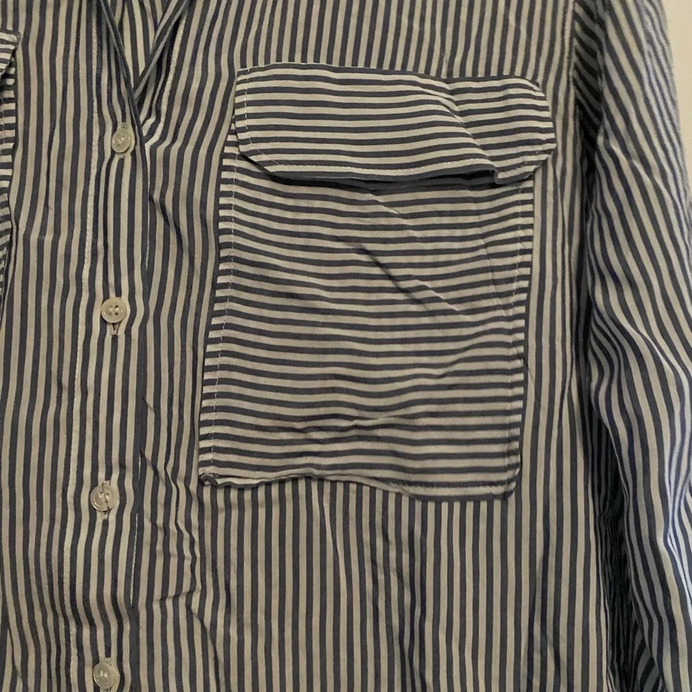 Zara Navy and White Striped Shirt - Picture 3 of 4